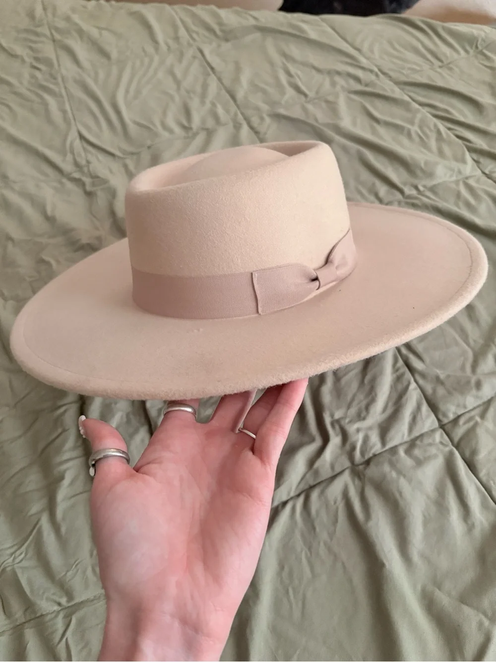 Wide Brim Wool Felt Pink Ladies Hat